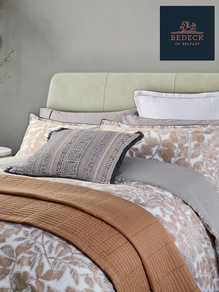 Bedeck of Belfast Charcoal Tan Zenda 100% Cotton Cushion (F29325) | £50