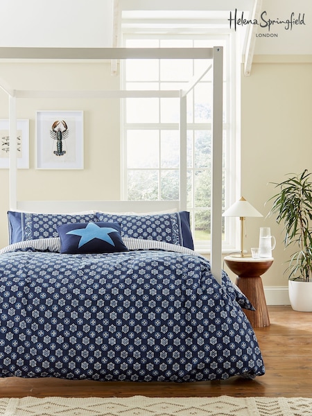 Helena Springfield Cobalt Blue Navy Tobay Cobalt Duvet Cover and Pillowcase Set (F29326) | £25 - £55