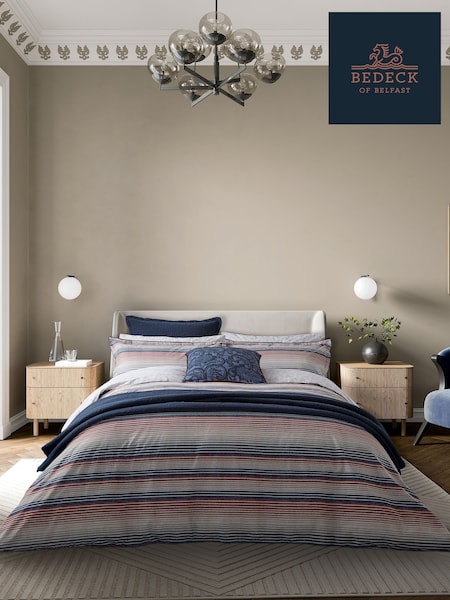 Bedeck of Belfast Navy Red Stafford Pillowsham (F29329) | £50