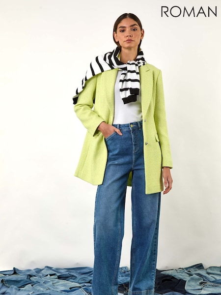 Roman Green Longline Boucle Tailored Blazer (F29490) | £70