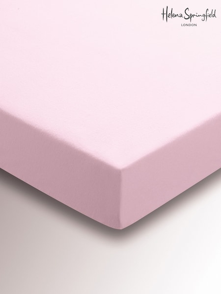 Helena Springfield Baby Pink Brushed Plain Dye Fitted Bed Sheet (F29636) | £17 - £23