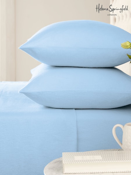 Helena Springfield Chambray Blue Brushed Plain Dye Fitted Bed Sheet (F29644) | £17 - £23
