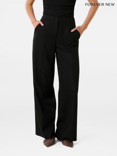 Forever New Black Frieda High Waist Wide Leg Pants (F29647) | £60