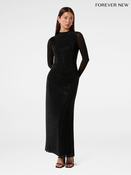Forever New Black Nina Heat Seal Maxi Dress (F29650) | £180