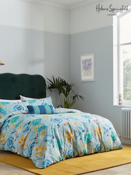 Helena Springfield Blue Bella 100% Cotton Duvet Cover and Pillowcase Set (F29731) | £25 - £55