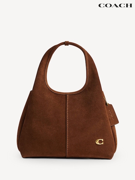 COACH Tan Brown Polished Pebble Leather Lana Shoulder Bag 23 (F29775) | £390