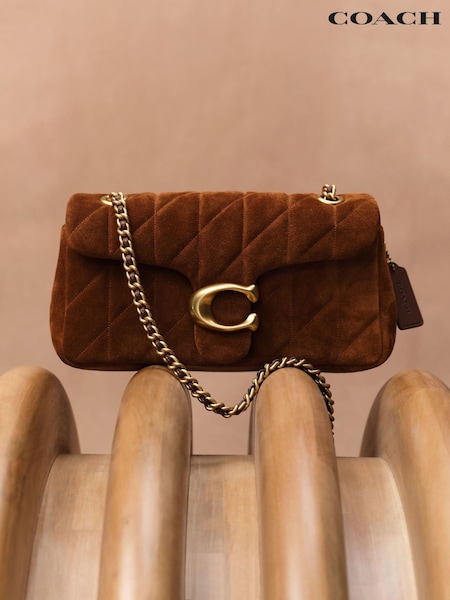 COACH Brown Quilted Suede Tabby Shoulder Bag 26 With Chain (F29777) | £550
