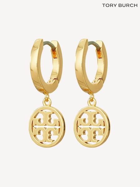 Tory Burch Gold Tone Miller Huggie Hoop Earrings (F29791) | £110