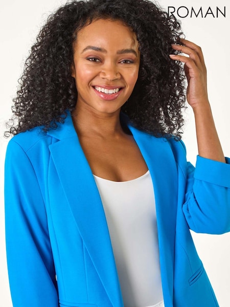 Roman Blue Petite Revere Collar Stretch Jacket (F29829) | £58