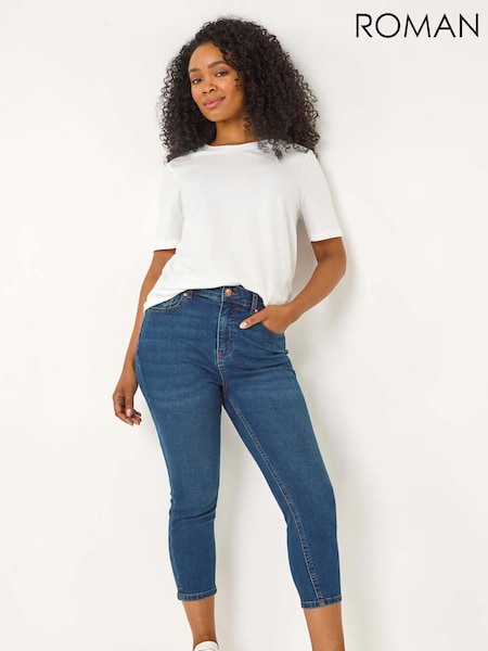 Roman Blue Sky Petite Slim Crop Stretch Jeans (F29831) | £36