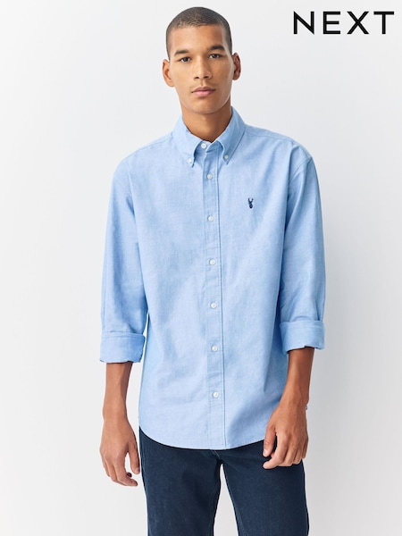 Light Blue Regular Fit Long Sleeve Oxford Shirt (F29963) | £26