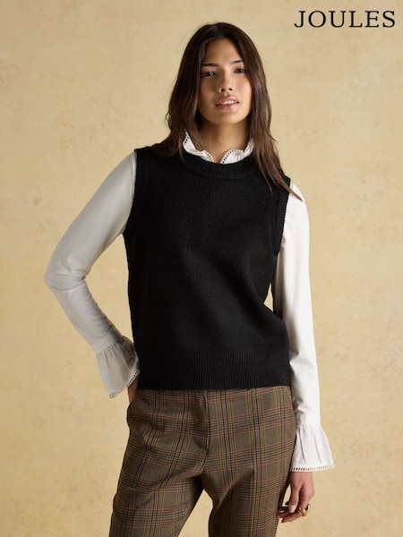 Joules Holly Black Knitted Vest (F30009) | £40