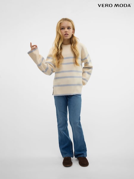 VERO MODA Blue Girls High Waisted Slim Fit Flared Jeans (F30017) | £28