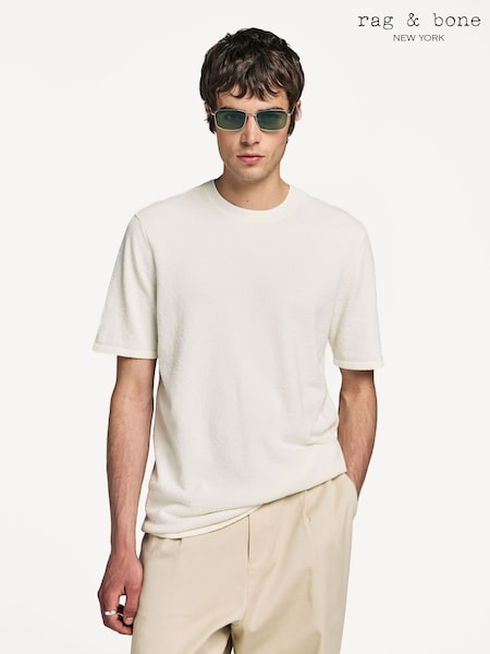 Rag & Bone Cream Zuma Toweling T-Shirt (F30132) | £190