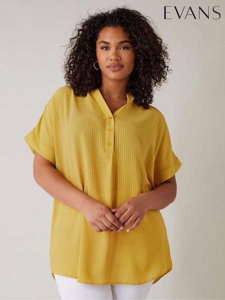 Evans Half Placket Short Sleeve Blouse (F30197) | £36