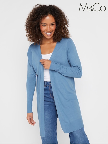 M&Co Blue Longline Cardigan (F30342) | £32