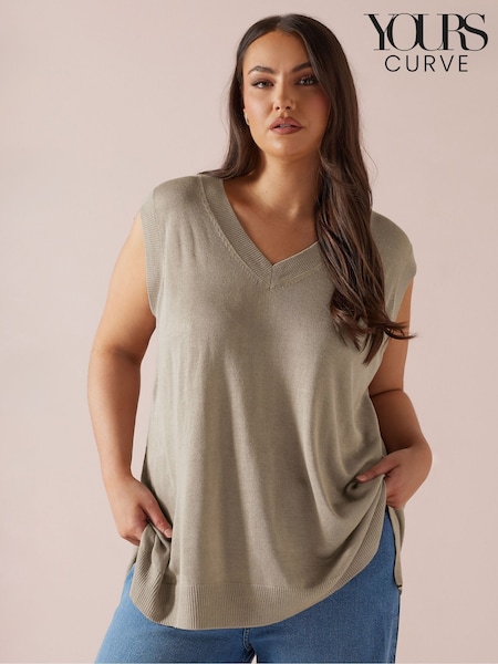 Yours Curve Natural Lightweight Vest (F30371) | £27