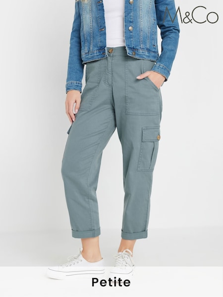 M&Co Blue Petite Cargo Trousers (F30418) | £39