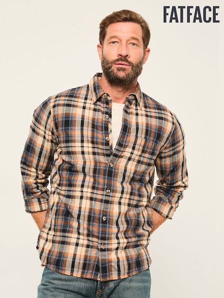 FatFace Hyth Rust Brown Long Sleeve Check Shirt (F30429) | £49.50