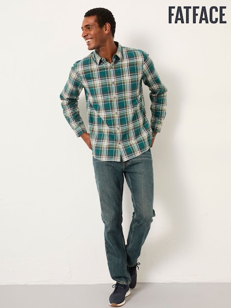 FatFace Harlow Emerald Green Long Sleeve Check Shirt (F30433) | £55
