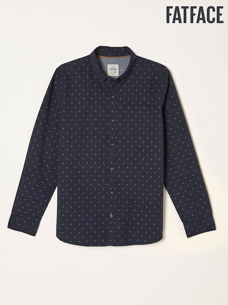 FatFace Blue Long Sleeve Dobby Shirt (F30444) | £55
