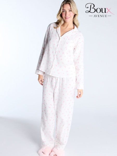 Boux Avenue White Ditsy Floral Long Pyjamas Set (F30526) | £48
