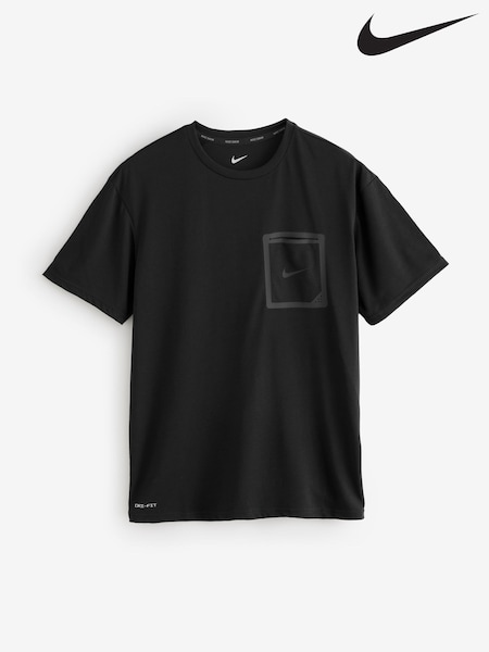 Nike Black DriFIT Tech Pocket UPF 40 Rash Vest (F30685) | £42