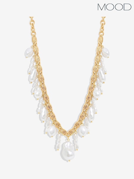 Mood Gold Tone Pearl Baroque Shaker Necklace (F30717) | £18
