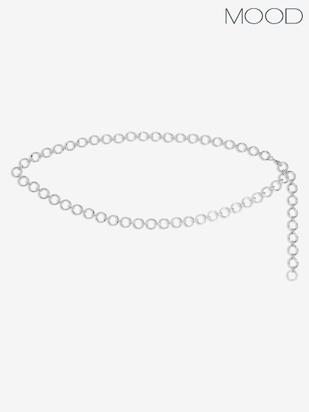 Mood Silver Tone Polished Open Round Chain Belt (F30766) | £18