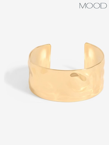 Mood Gold Tone Polished Molten Cuff Bracelet (F30784) | £17