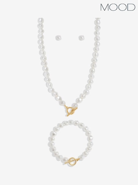 Mood Gold Tone Pearl Strand 3 Piece Set (F30786) | £20