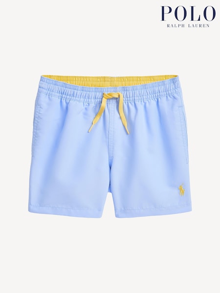 Polo Ralph Lauren Blue Chrome Boys Traveller Logo Swim Shorts (F30827) | £65