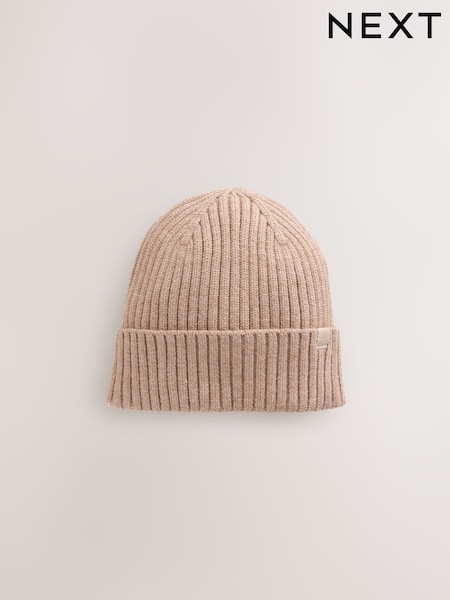 Neutral Beige Knitted Beanie Hat (1-16yrs) (F30959) | £5 - £6