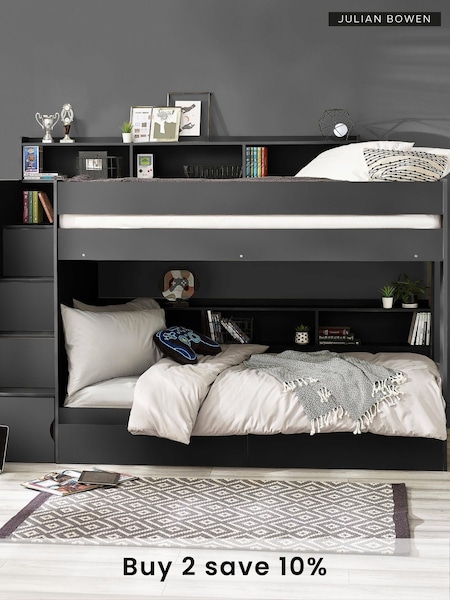 Julian Bowen Anthracite Camelot Kids Staircase Bunk Bed (F30981) | £750