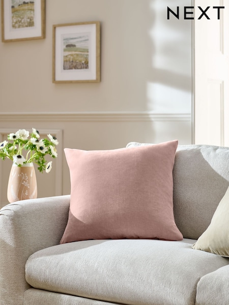 Blush Pink Loxley Velvet 50 x 50cm Knife Edge Cushion (F31371) | £14