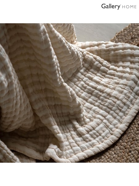 Gallery Home Natural Stripe Textured Bedspread (F31403) | £88