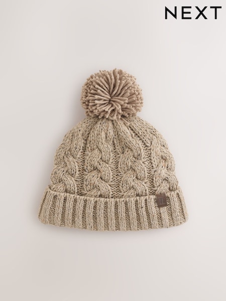Cream Cable Knit Pom Hat (1-16yrs) (F31448) | £6 - £7