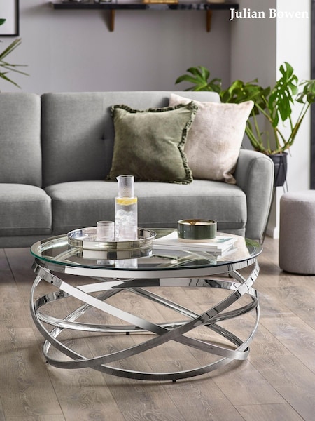 Julian Bowen Silver or Clear Vienna Coffee Table (F31465) | £325