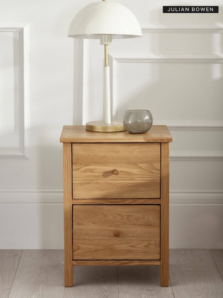 Julian Bowen Oak Coxmoor 2 Drawer Bedside (F31472) | £135