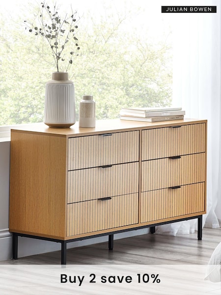 Julian Bowen Beige Sia Drawer 6 Drawer Chest (F31476) | £260