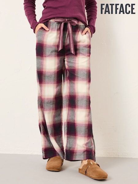 FatFace Lola Purple Check Pyjama Bottoms (F31536) | £36