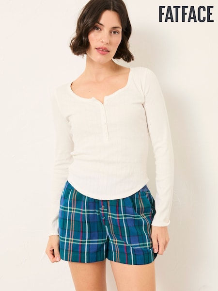 FatFace Hattie White Henley Pyjama Top (F31599) | £29.50