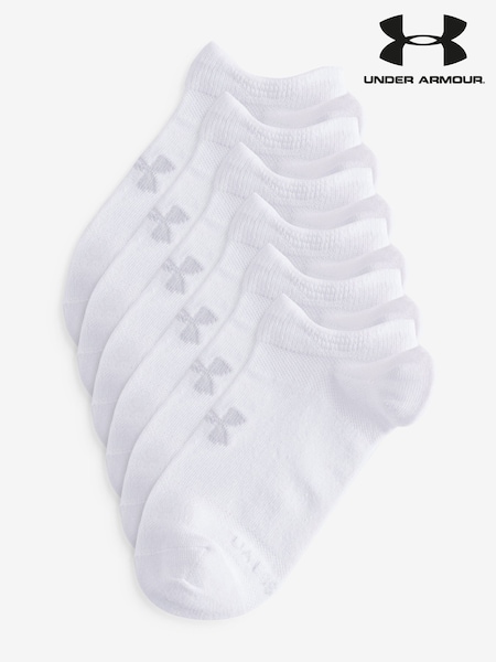 Under Armour White Cream Essential No Show Socks 6 Pack (F31620) | £18