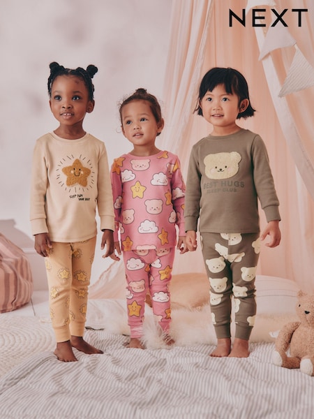 Brown Bear/Star Snuggle Pyjamas 3 Pack (9mths-9yrs) (F31889) | £27 - £33