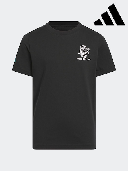 adidas Golf Kids Graphic Print Black T-Shirt (F31998) | £18