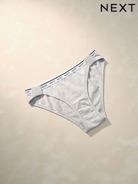 Grey Marl Brazilian Adaptive Lingerie Cotton Logo Knickers (F32080) | £18