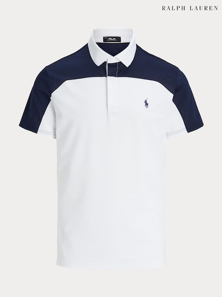 Ralph Lauren RLX Airtech Pique Knit White Polo Shirt (F32085) | £139