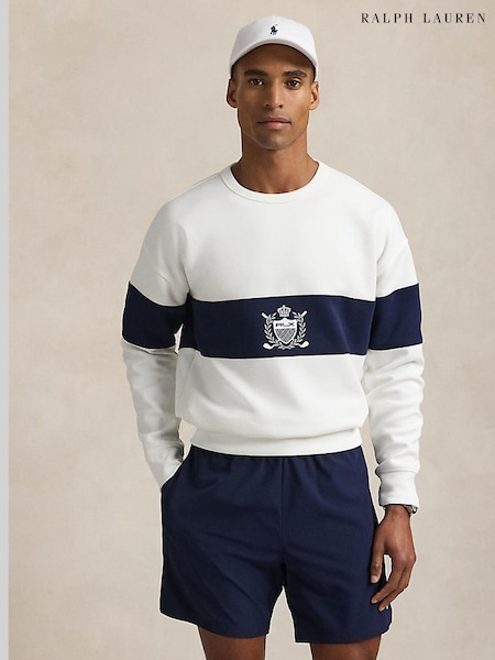 Ralph Lauren RLX Double Knit Tech White Sweatshirt (F32094) | £169