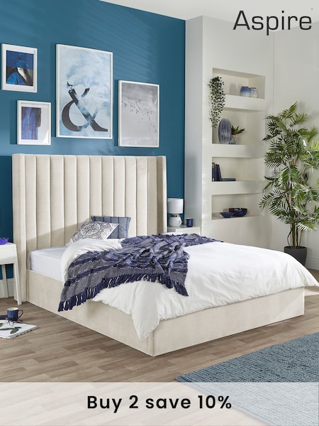 Aspire Furniture Natural Helix End Lift Ottoman Storage Bed (F32115) | £374 - £406