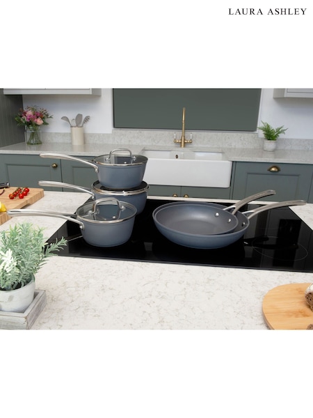 Laura Ashley Dark Slate 5 Piece Superior Non Sitck Cookware Set (F32226) | £169